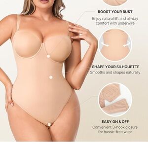 New SHAPELLX Black Bodysuit Women Tummy Control Shapewear Body Suit M